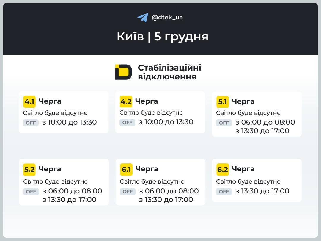 В Україні у п’ятницю вимикатимуть світло: хто сидітиме у темряві