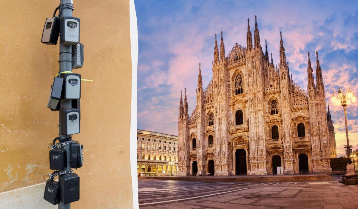 Мілан забороняє скриньки для самозаселення в готелі / колаж УНІАН, фото ua.depositphotos.com
