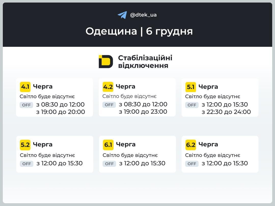 В Україні терміново змінили графіки відключень на 6 грудня: коли не буде світла