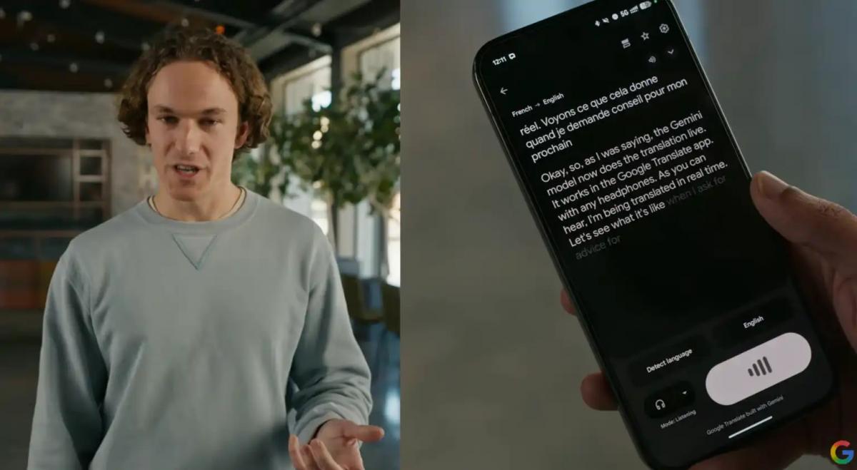 У Google "Перекладачеві" запрацювала функція перекладу в реальному часі / Скриншот з відео У Google "Перекладачеві" запрацювала функція перекладу в реальному часі / Скриншот з відео