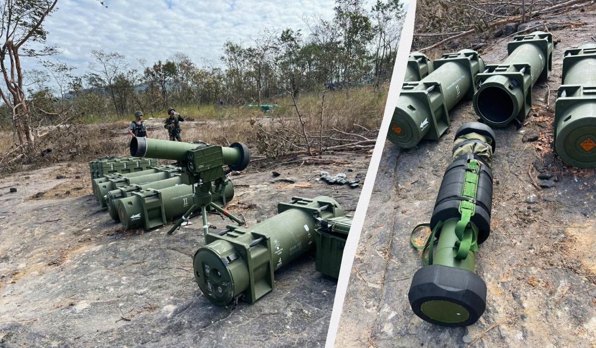 Армія Таїланду захопила у Камбоджі протитанкові ракети китайського виробництва / колаж УНІАН, фото War Noir Армія Таїланду захопила у Камбоджі протитанкові ракети китайського виробництва / колаж УНІАН, фото War Noir