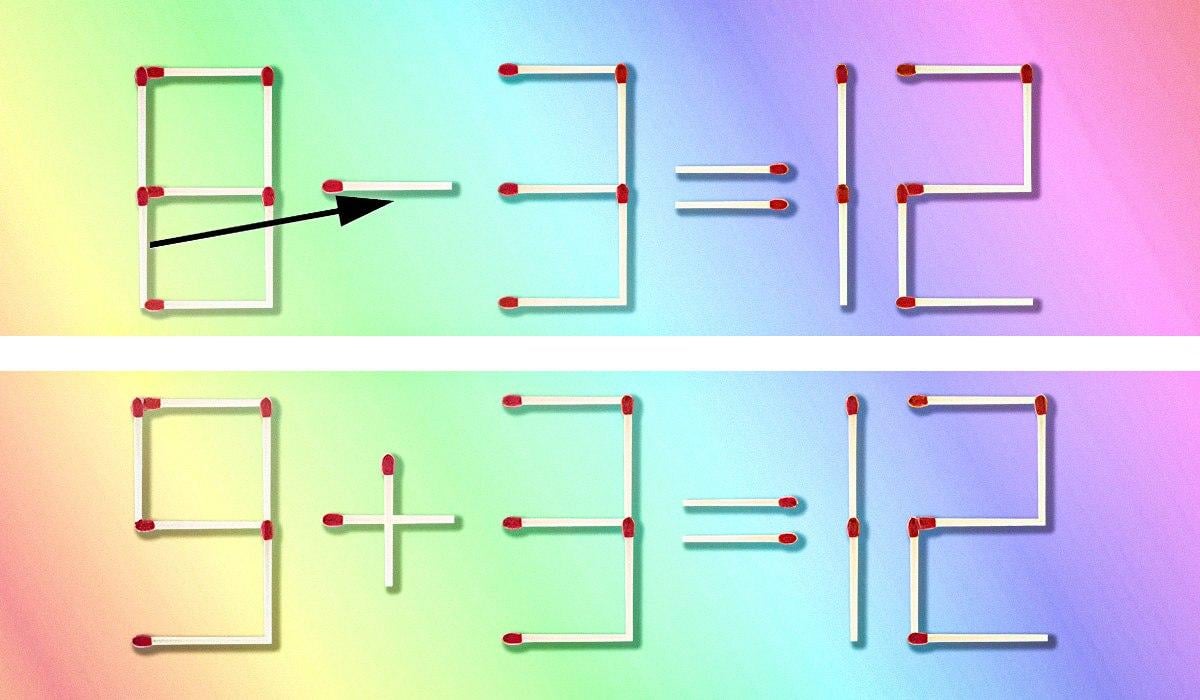 Тут показано, який сірник і куди треба перекласти, щоб виправити рівність / колаж УНІАН