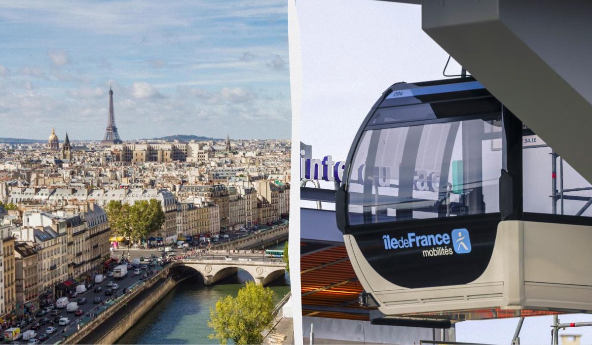 У Парижі з'явилася перша канатна дорога / колаж УНІАН, фото ua.depositphotos.com, Île-de-France Mobilités / Laurent Grandguillot
