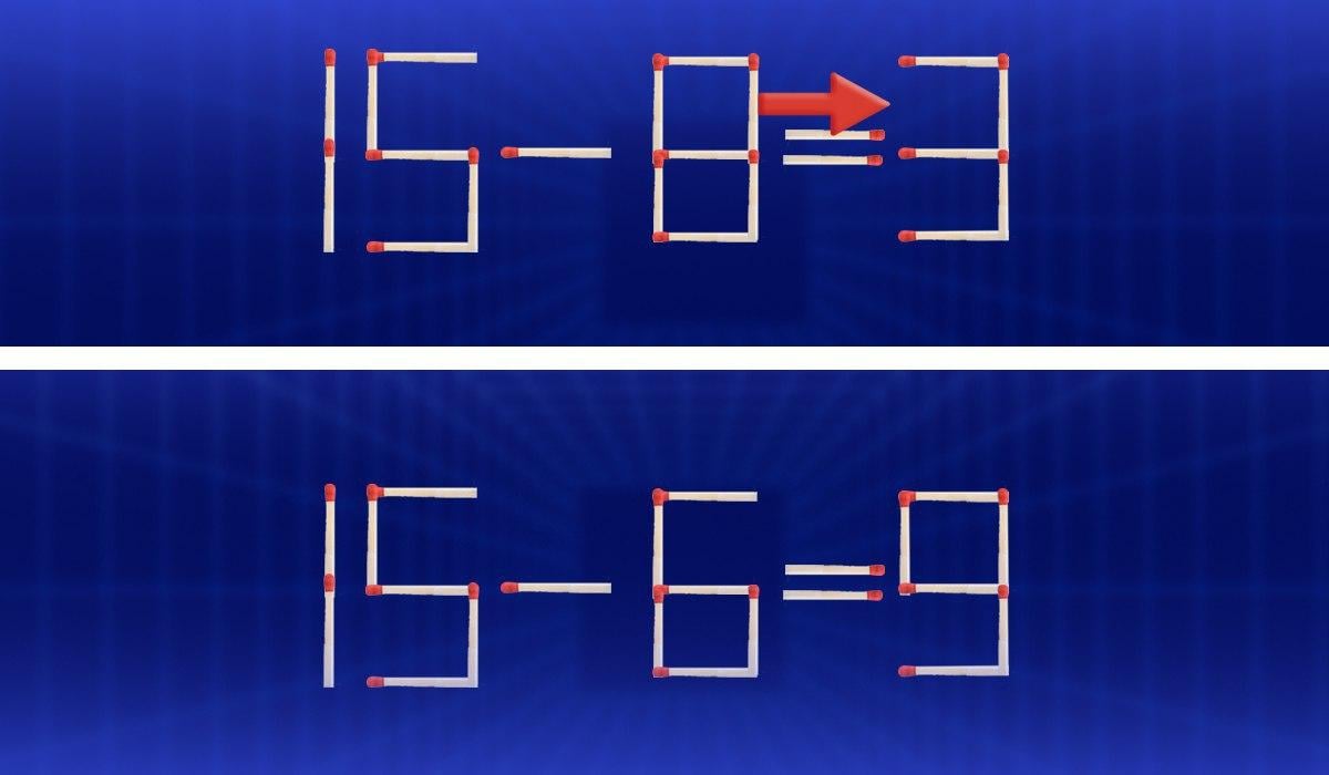 Тут показано, які сірники й куди треба перекласти, щоб виправити рівність / колаж УНІАН