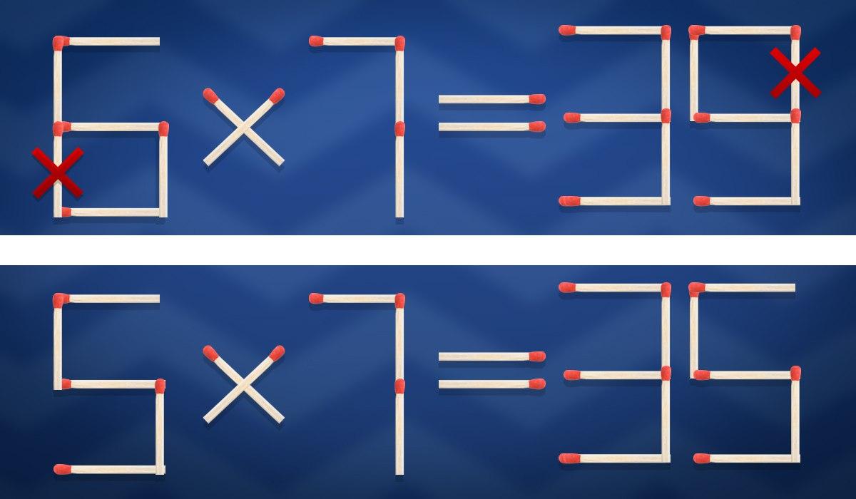 Тут показано, який сірник і куди треба перекласти, щоб виправити рівність / колаж УНІАН / колаж УНІАН