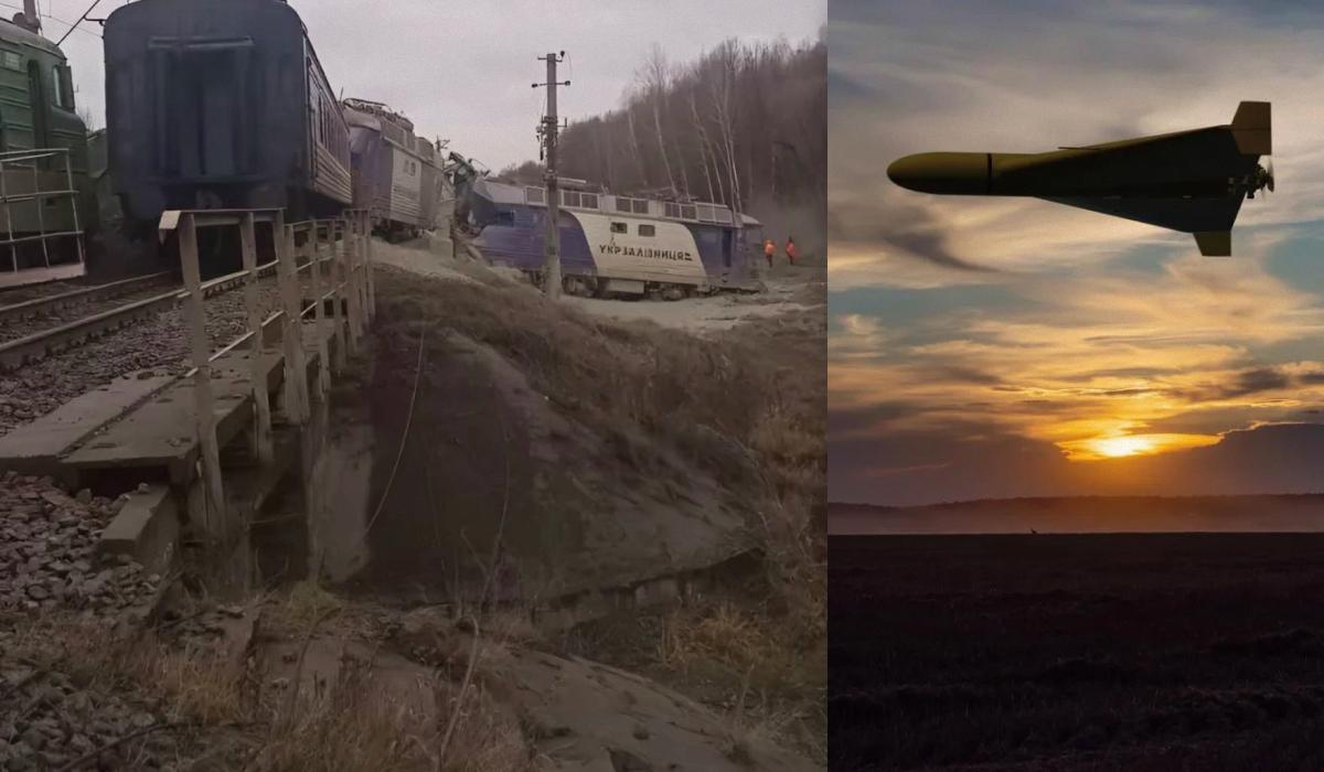 Експерт повідомив про аварію потяга, яка сталася через атаку "Шахеда" / колаж УНІАН, фото Сергій Бескреснов, ua.depositphotos.com