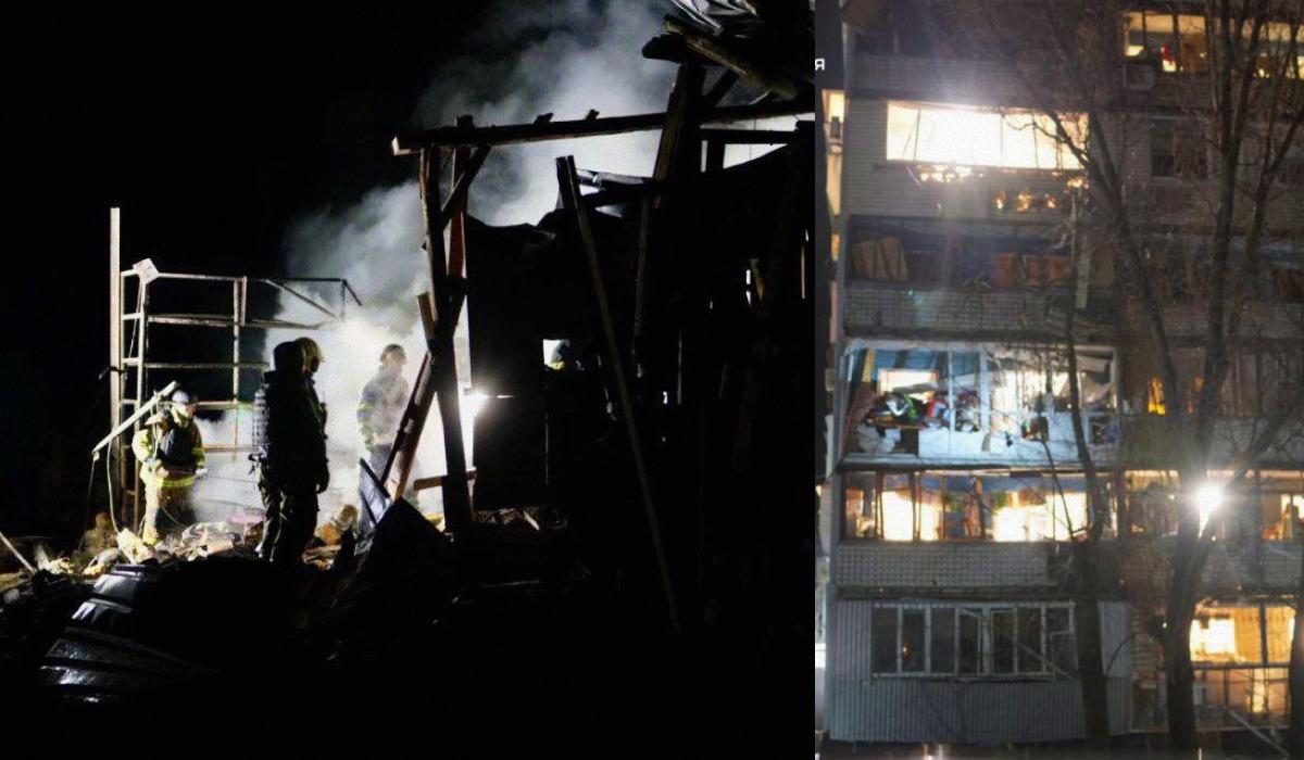 Вночі росіяни атакували Запоріжжя КАБами, пошкодивши житлові будінки / колаж УНІАН, фото Іван Федоров, ДСНС