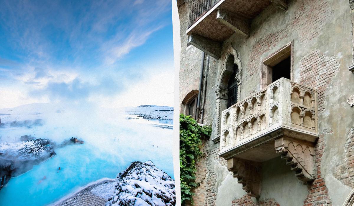 Блакитна лагуна в Ісландії та балкон Джульєтти в Італії - одні з найбільш переоцінених пам'яток Європи / колаж УНІАН, фото ua.depositphotos.com, pixabay.com