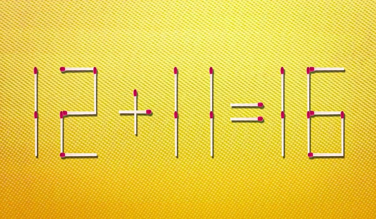 Перекладіть сірник, щоб математичний вираз на малюнку став правильним