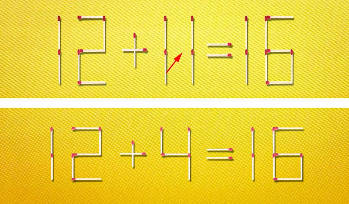 Тут показано, який сірник і куди треба перекласти, щоб виправити рівність / колаж УНІАН