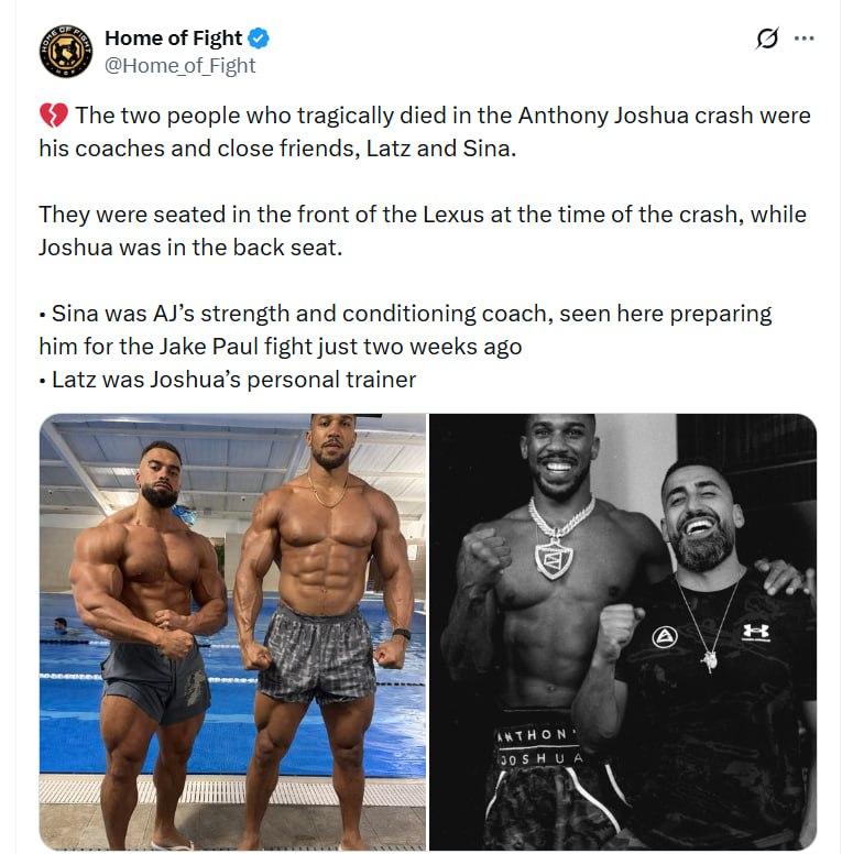 Боксер Энтони Джошуа потерял двух тренеров в ДТП в Нигерии Боксер Энтони Джошуа потерял двух тренеров в ДТП в Нигерии