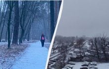 Киев засыпало первым снегом (фото)