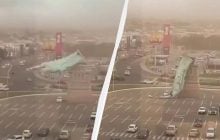 24-метровая статуя Свободы рухнула из-за мощного ветра: момент попал на видео