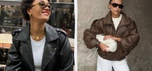 5 способов носить кожаную куртку с джинсами во французском стиле