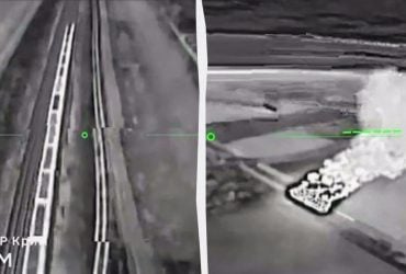 Спецназовцы показали кадры удара по российскому поезду с горючим в Крыму (видео)