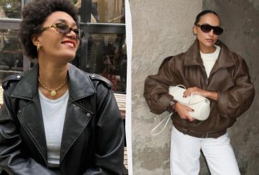 5 способов носить кожаную куртку с джинсами во французском стиле