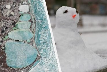 Супутник NASA показав сибірського сніговика з космосу (фото)