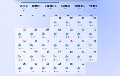 погода январь 2026 года