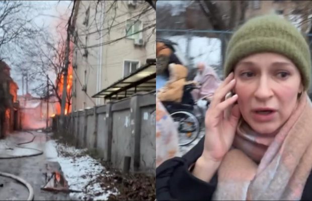 Известная певица оказалась в эпицентре взрывов в Киеве и показала последствия (видео)