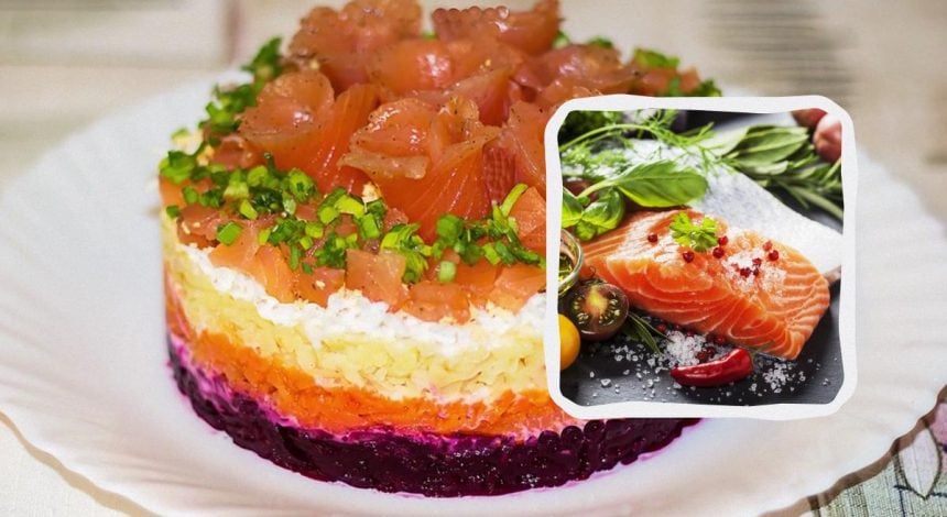 Розкішний салат "Лисяча шуба" з червоною рибою: смачніший за класичний у 10 разів