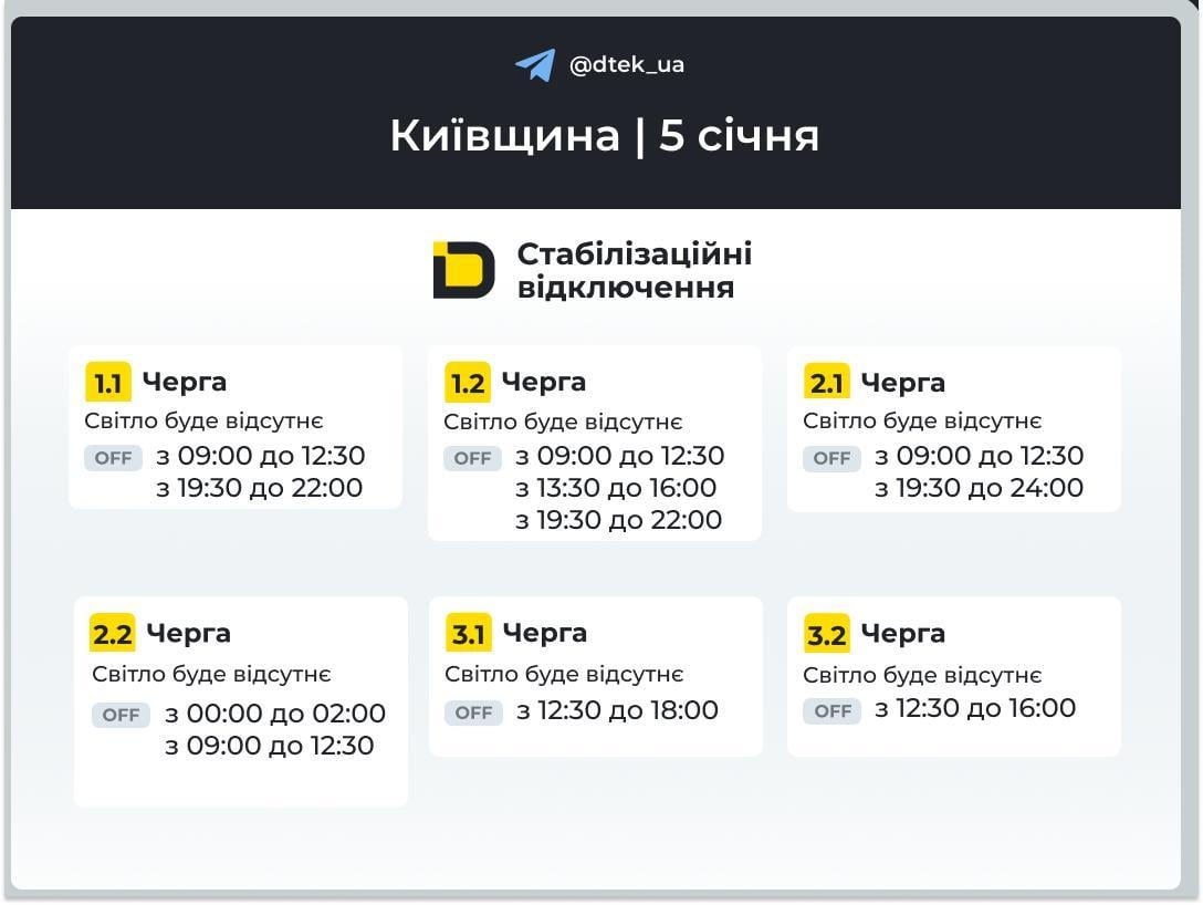 У Києві та області оновили графіки відключень: де світла стало менше