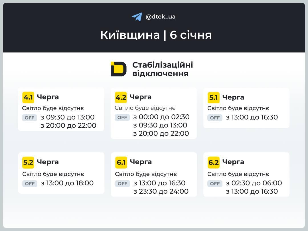 В Украине 6 января запланированы отключения света: как будут действовать графики