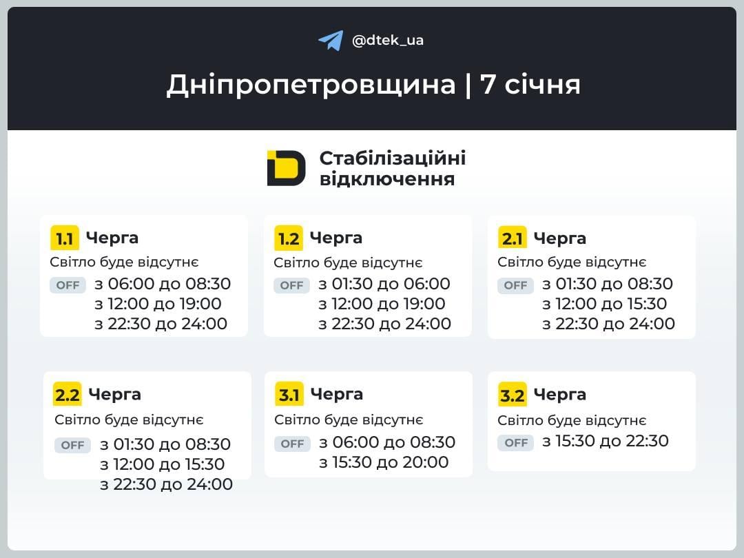 В Україні 7 січня заплановані відключення світла: як діятимуть графіки у середу