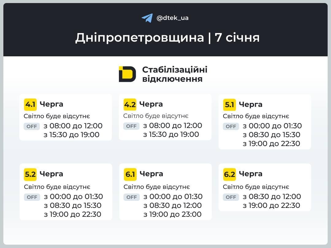 В Украине 7 января запланированы отключения света: как будут действовать графики в среду
