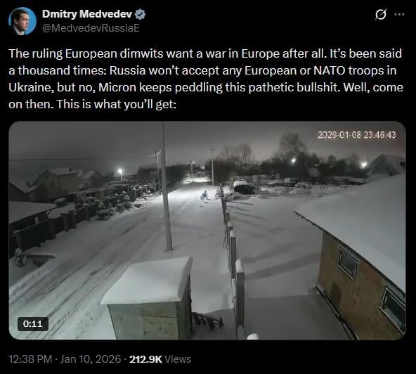 'Ось що ви отримаєте': Медведєв пригрозив Європі, показавши удар 'Орєшніком' по Львівщині 'Ось що ви отримаєте': Медведєв пригрозив Європі, показавши удар 'Орєшніком' по Львівщині