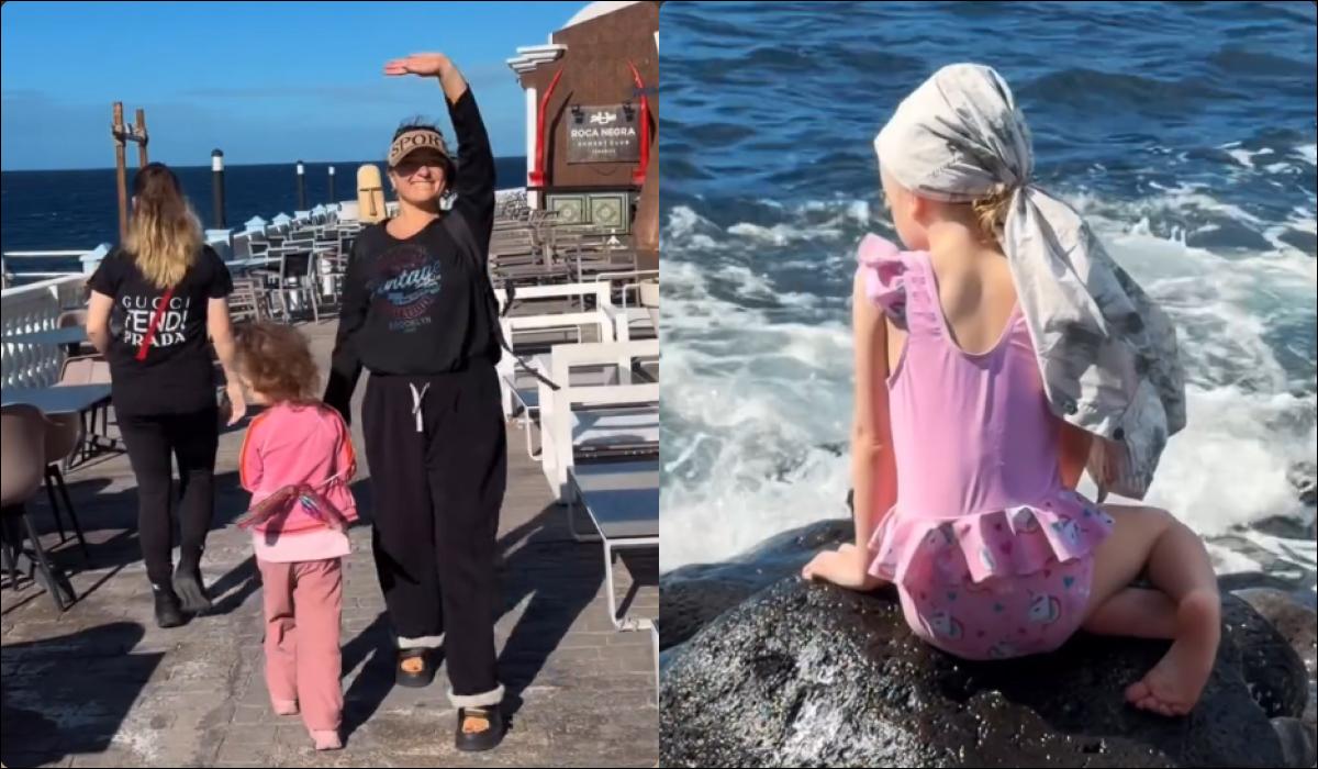 Могилевська відвезла дочок до океану і показала їхню реакцію (відео)