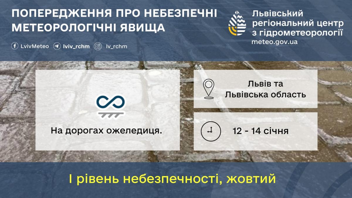 У Львові на три дні запровадили І рівень небезпеки через негоду (інфографіка) У Львові на три дні запровадили І рівень небезпеки через негоду (інфографіка)