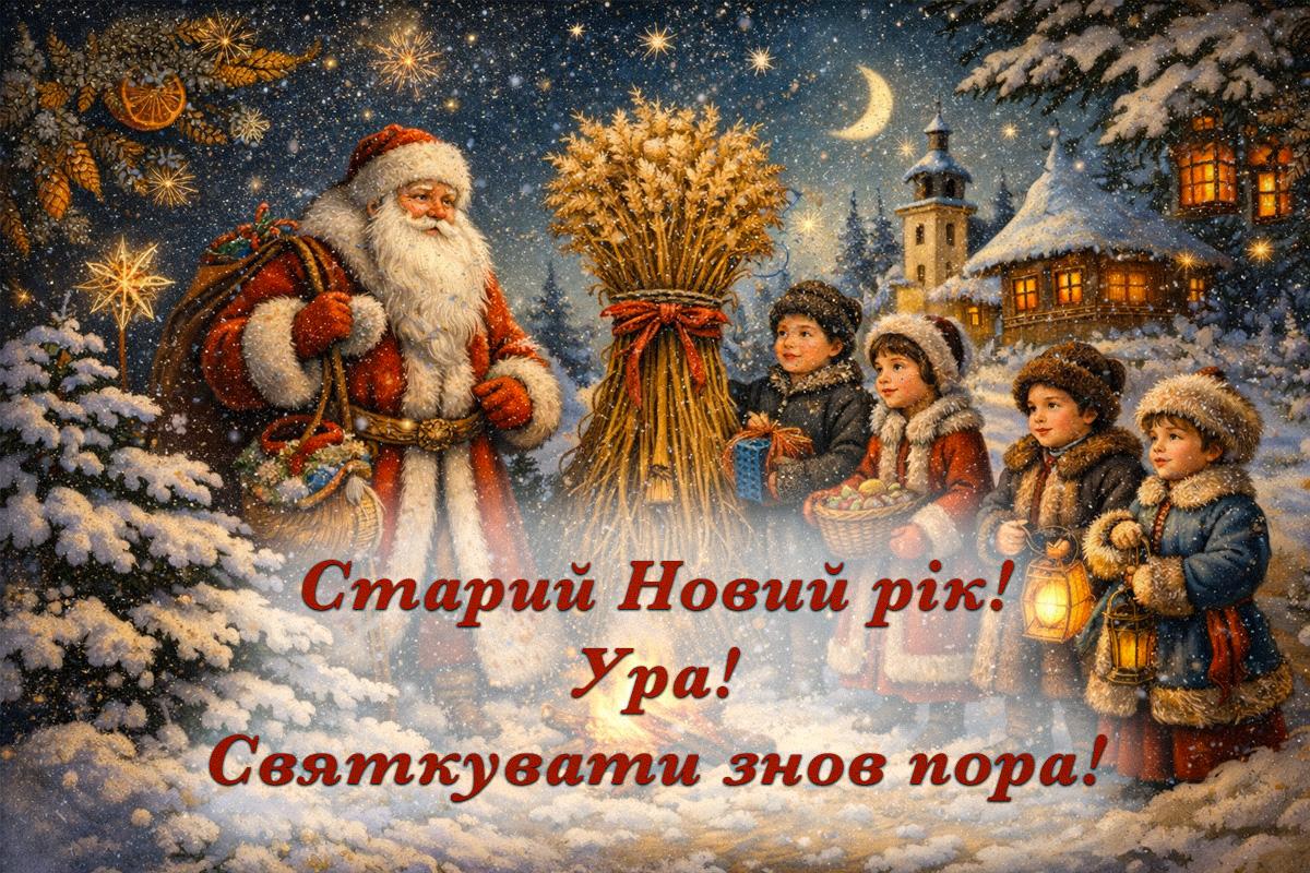 листівки старий новий рік