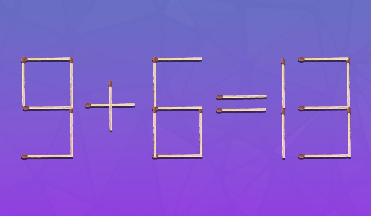 Задачка для гениев: нужно перетащить 2 спички, чтобы равенство стало правильным