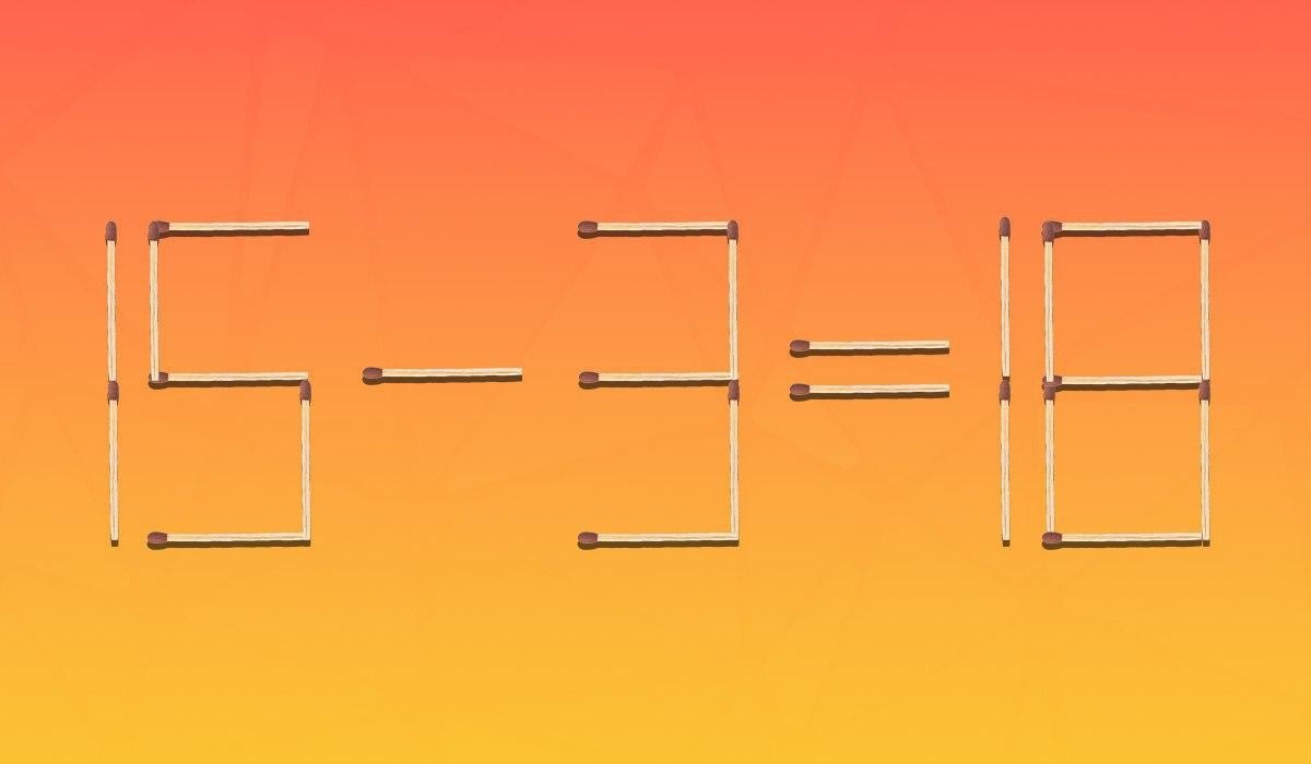 Нужно переместить только 1 спичку, чтобы равенство стало правильным: задача для гениев