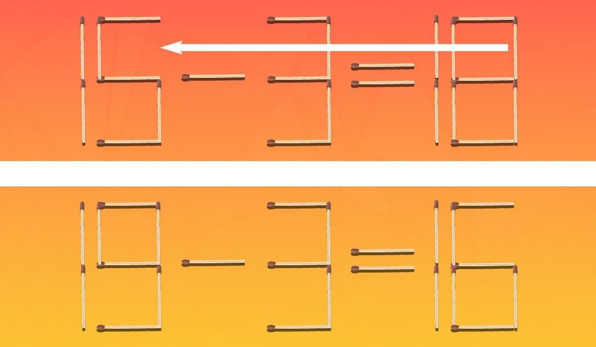 Нужно переместить только 1 спичку, чтобы равенство стало правильным: задача для гениев