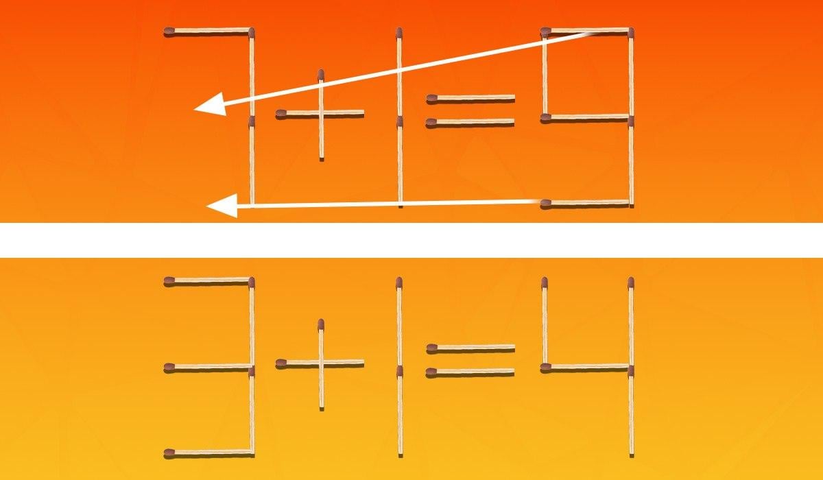 Какие 2 спички нужно переместить: 97% людей не могут ответить за 8 секунд Какие 2 спички нужно переместить: 97% людей не могут ответить за 8 секунд