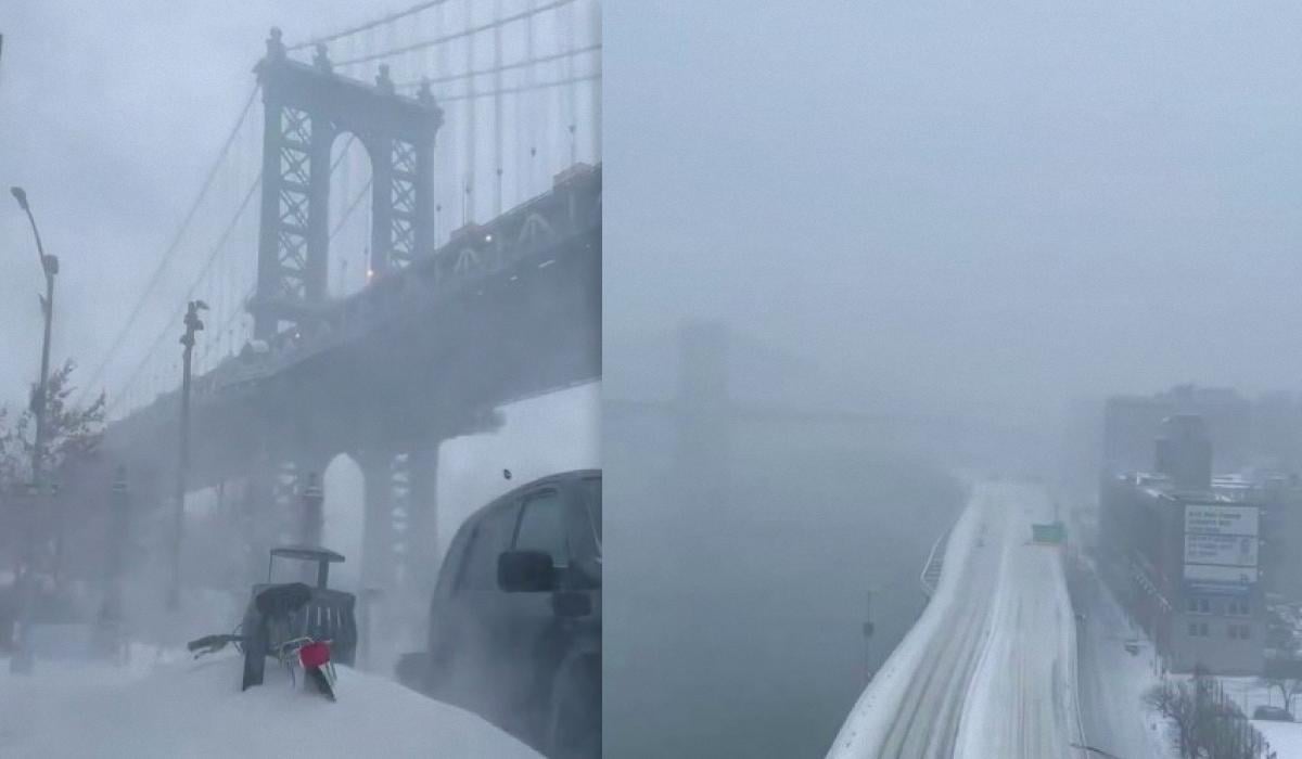 В США бушует зимний 'супершторм': отменены тысячи рейсов, погибли люди (видео)