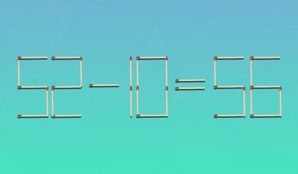 Дуже складна загадка: треба перемістити всього 2 сірники, щоб рівняння стало правильним Дуже складна загадка: треба перемістити всього 2 сірники, щоб рівняння стало правильним