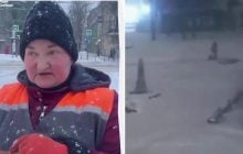 Мережу підкорило відео з комунальницею, що чистила сніг під час прильоту "Шахеда" у Львові