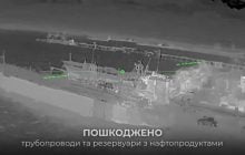 СБУ показала кадры поражения нефтяного терминала в Краснодарском крае, - источники (видео)