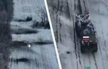 В Запорожье россияне отправили на штурм "Урал-кабриолет" с пехотой (видео)