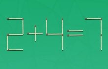 Только 2% людей могут с первой попытки перетащить спичку, чтобы равенство стало правильным