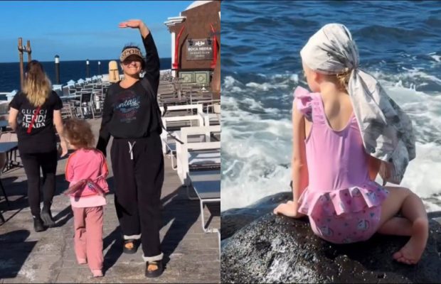 Могилевская отвезла дочек к океану и показала их реакцию (видео)