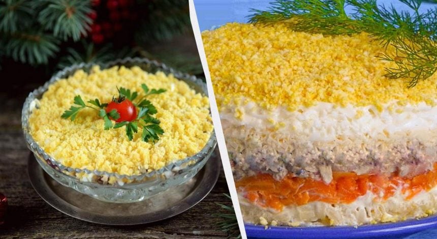 Такая "Мимоза" самая вкусная: правильная очередность слоев салата