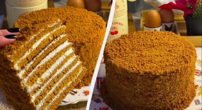 Приголомшливий торт Медовик без духовки: на сковороді простіше і смачніше