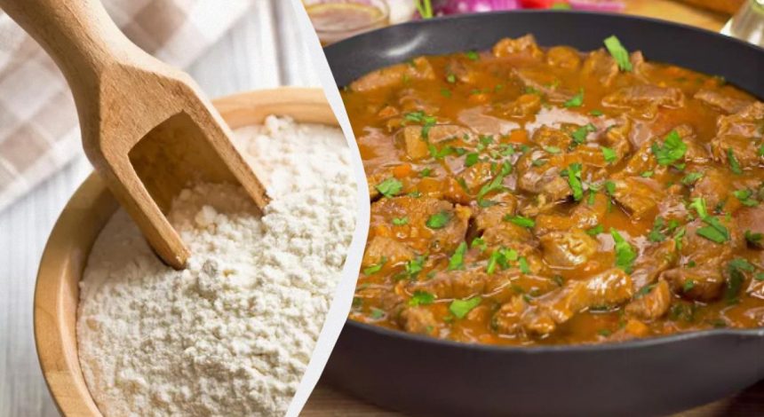 Коли додавати борошно в м'ясну підливу, щоб вона вийшла густою: радянський рецепт