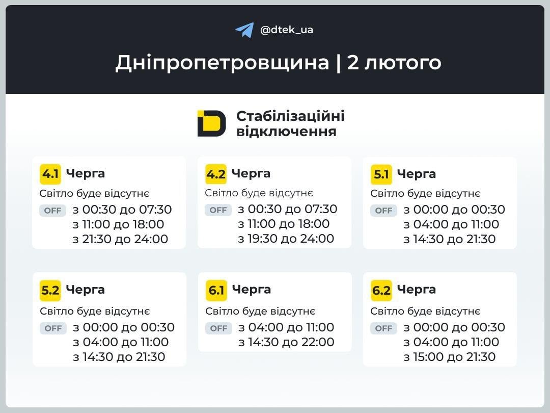 Графики отключений света в понедельник: когда не будет электроэнергии в Украине 2 февраля