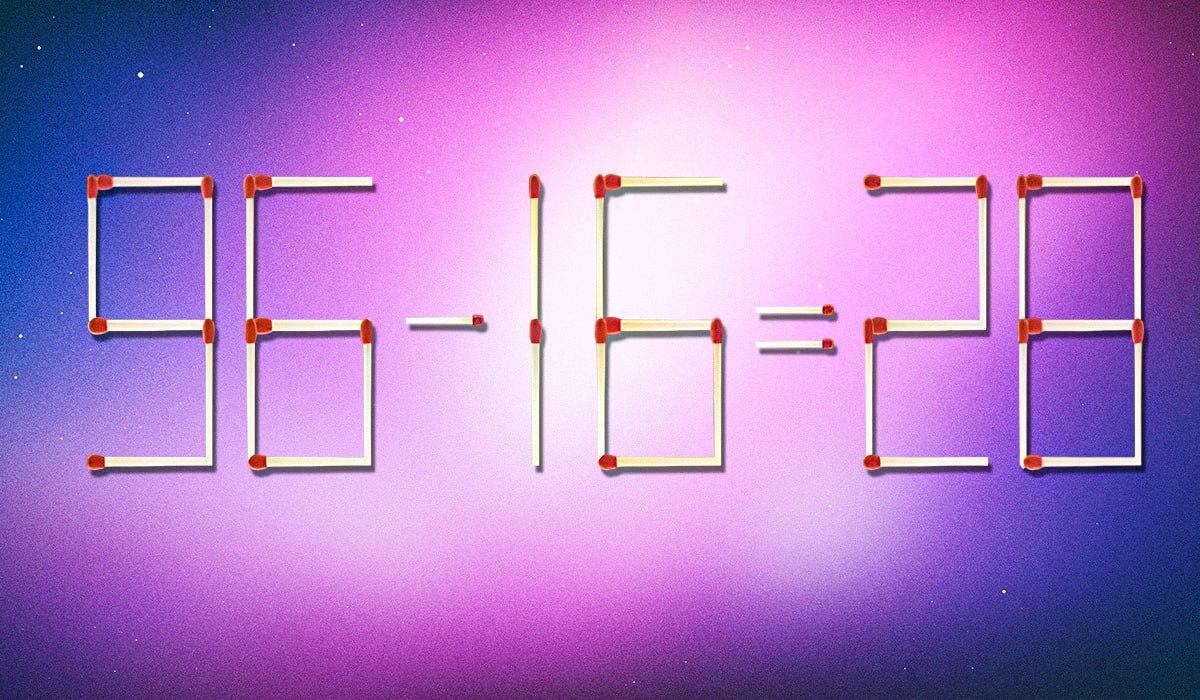 Нужно вычеркнуть 2 спички, чтобы равенство стало правильным: головоломка для гениев