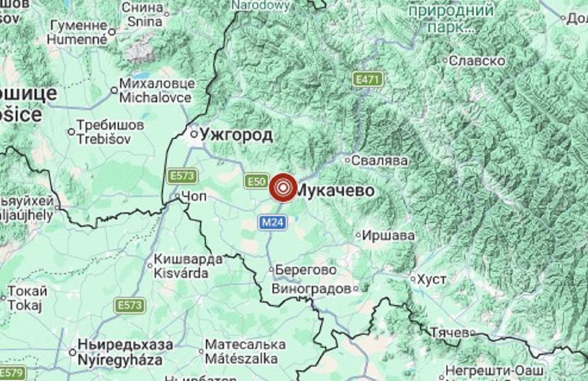 В Мукачево снова произошло землетрясение (карта)