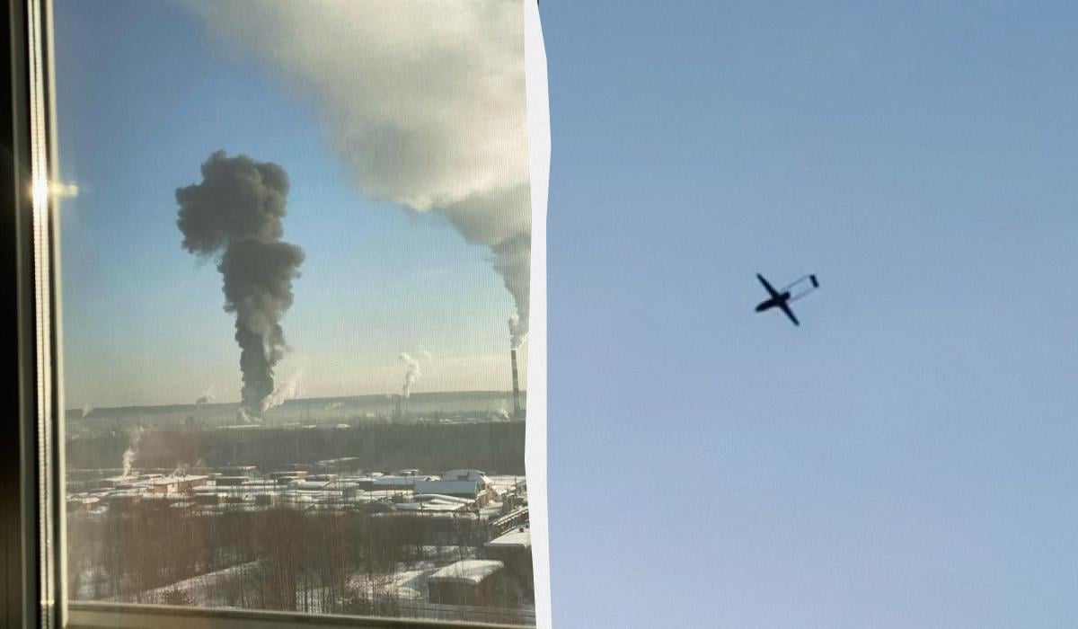 Дроны 'Лютый' атаковали НПЗ в 1700 километрах от Украины (видео)